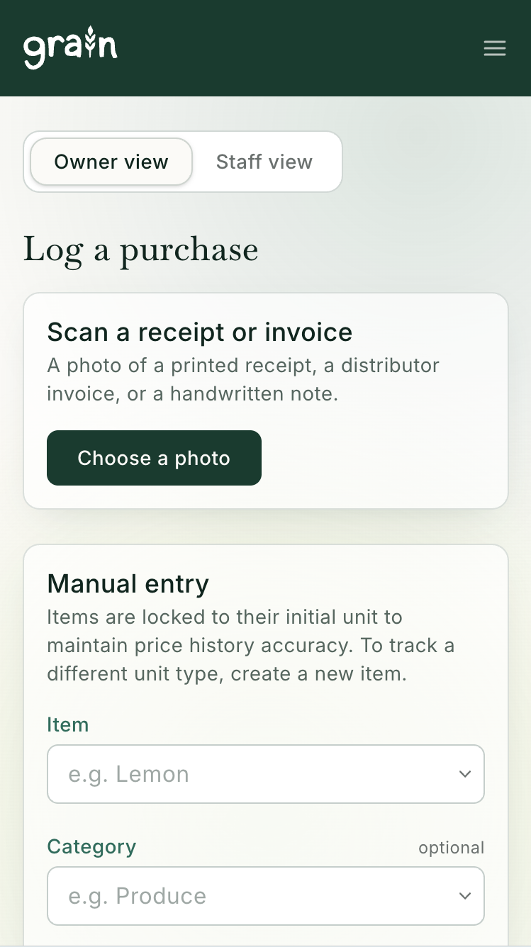 Snap & upload receipts